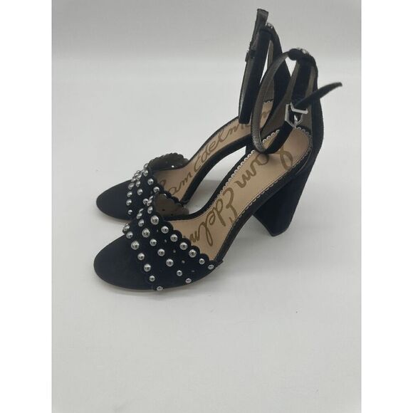 Sam Edelman Women Sandals W Strap Block Heels Beaded Accent Sz 9 Black MSRP 130 - Picture 6 of 9